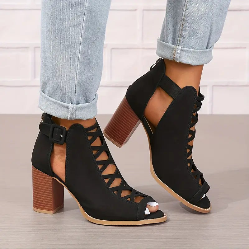 Rachel™ | Refined Lace-Up Block Heel Sandals