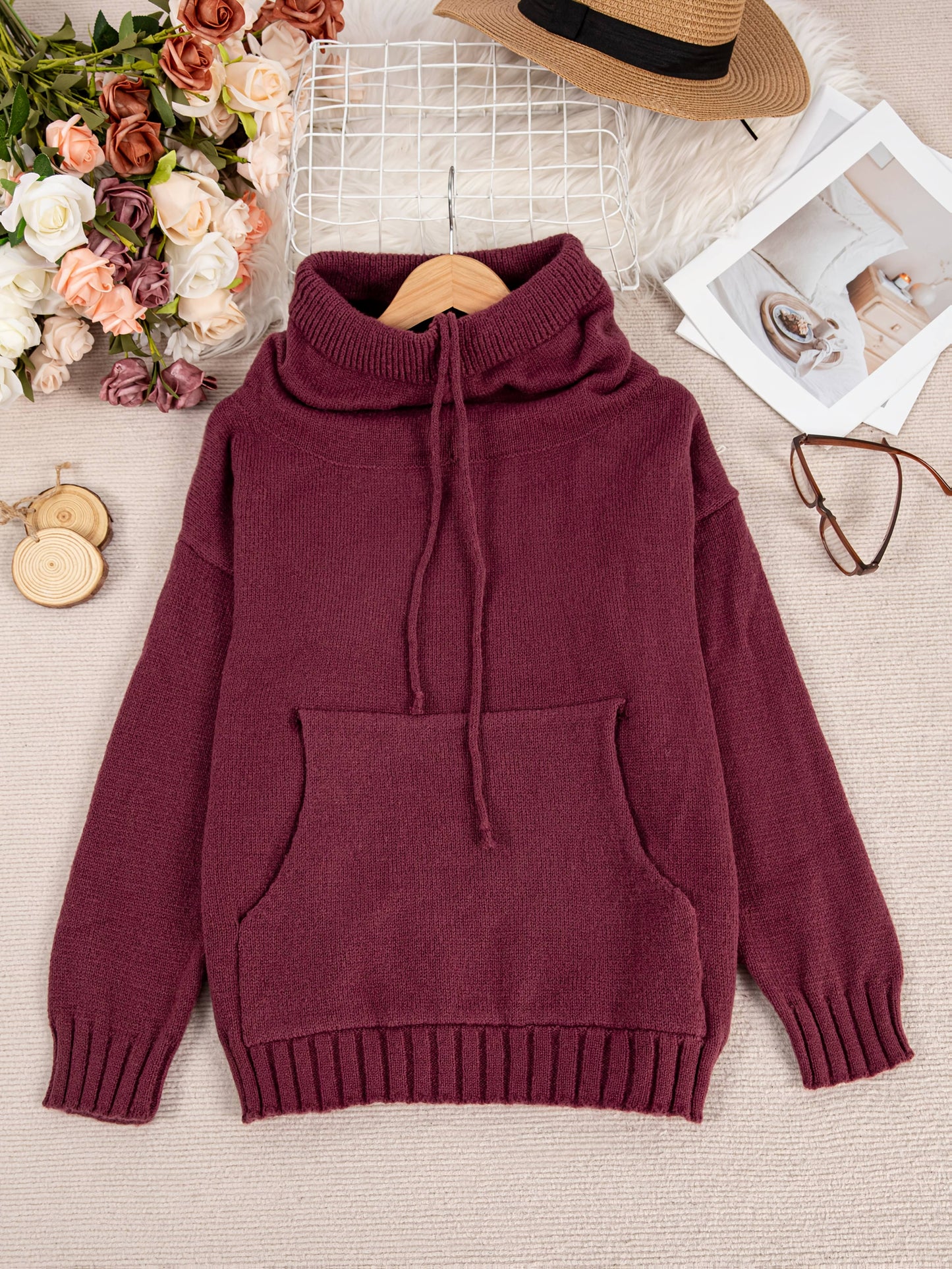 Zelina - Long Sleeve Sweater With Pocket