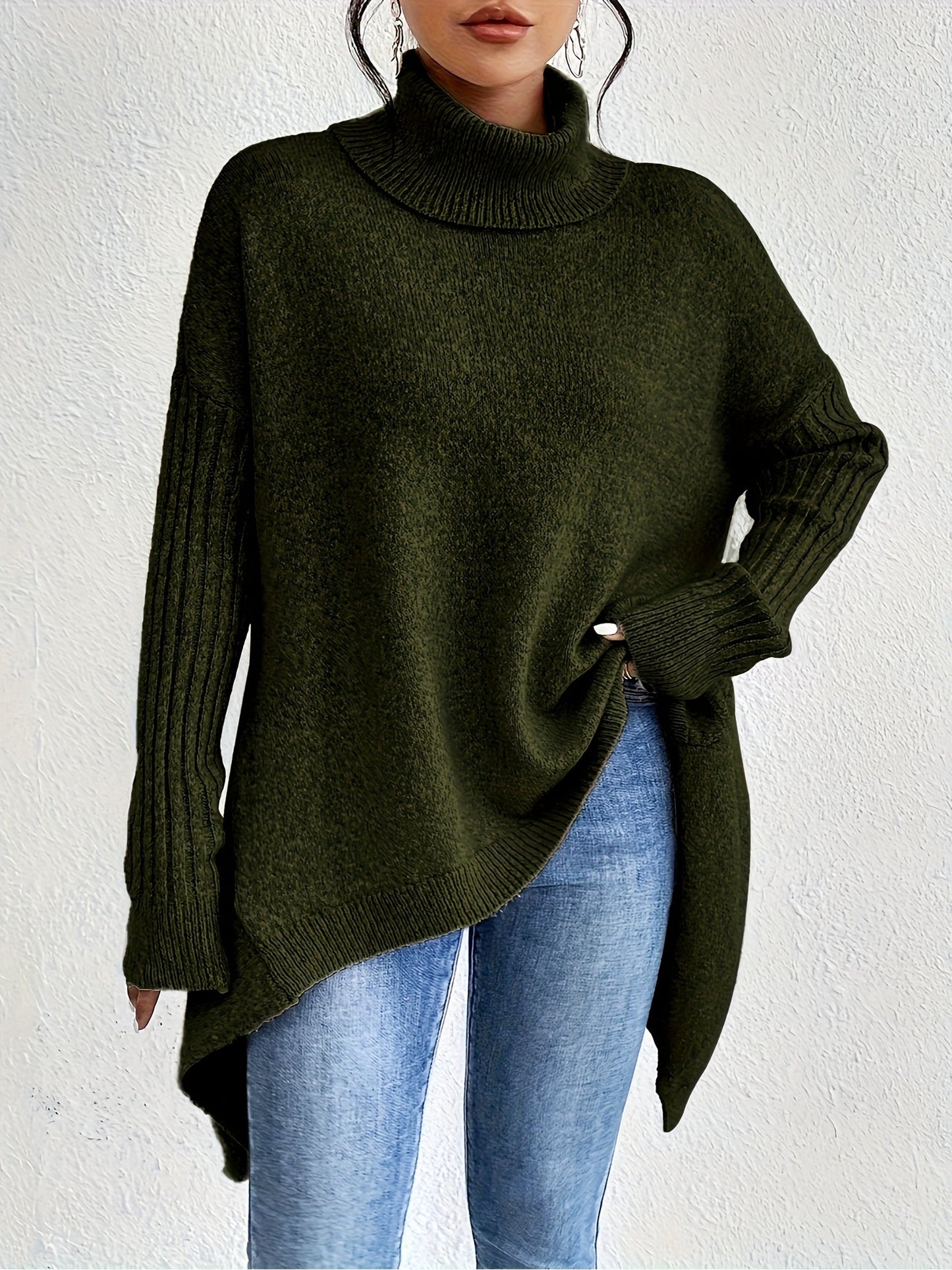 Tahlia - Casual Asymmetrical Hem Hooded T-Shirt