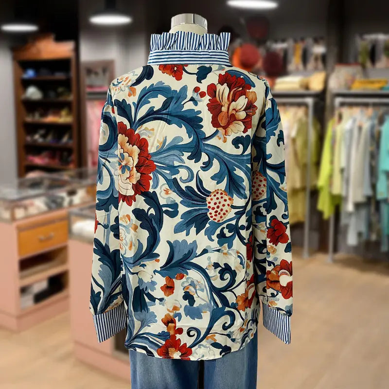 Sandy™ | Elegant Vintage Floral Blouse