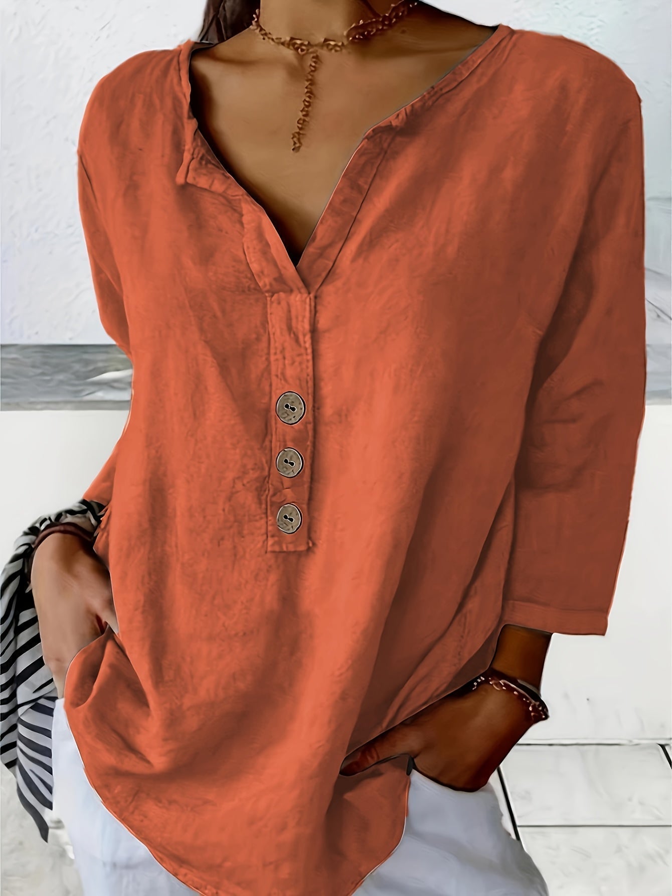 Jen™ | Relaxed Chic Button-Up Blouse