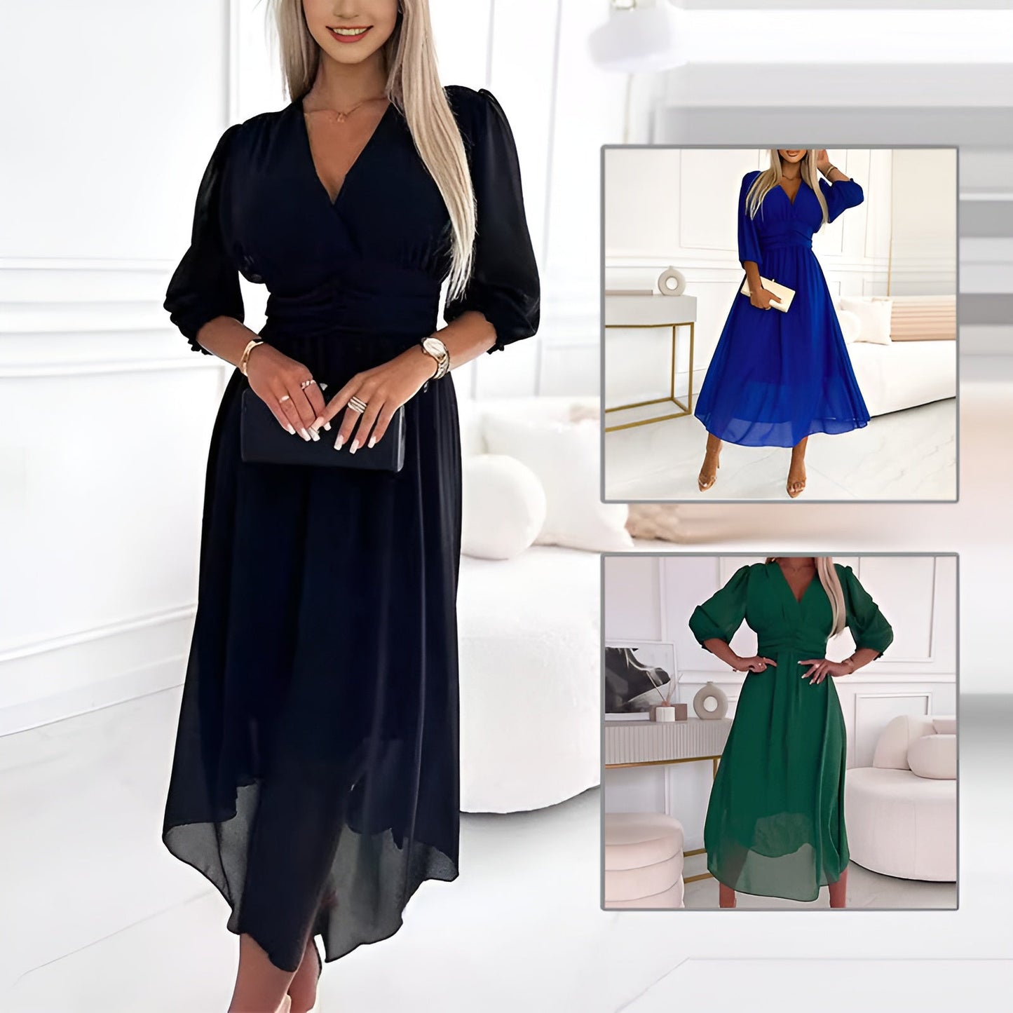 Seraphine™ | Silk Chiffon Maxi Dress