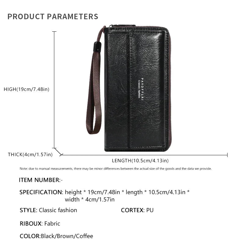 Alba™ | Elegant Multi-Pocket Leather Clutch