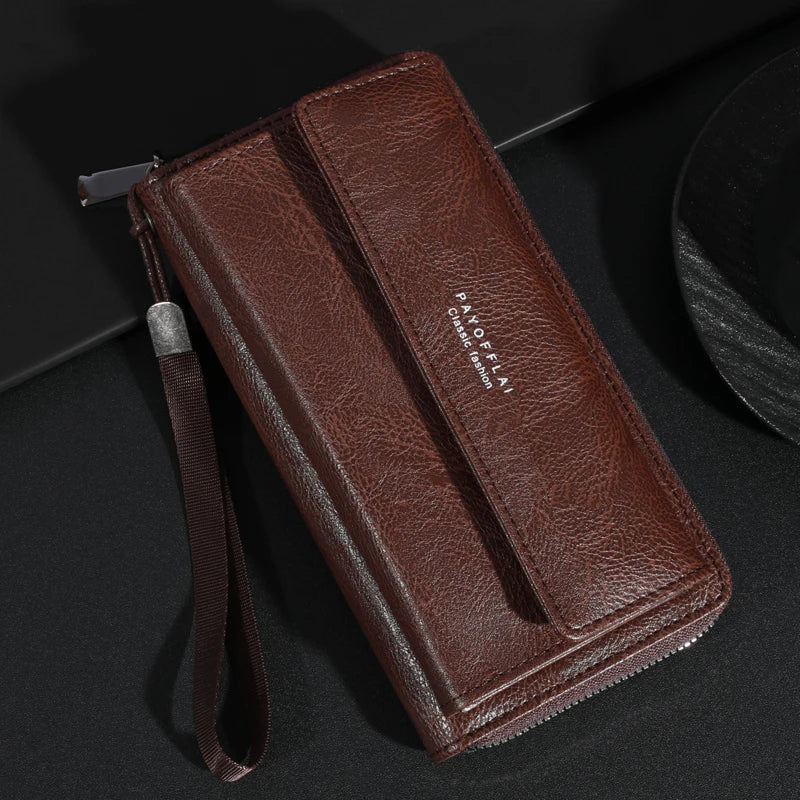 Alba™ | Elegant Multi-Pocket Leather Clutch