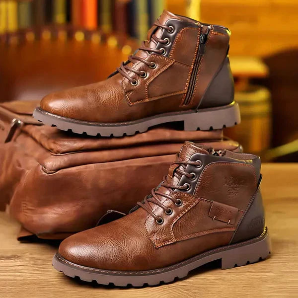 Mario™ | Rugged Luxe Leather Lace-Up Boots