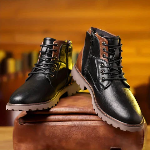 Mario™ | Rugged Luxe Leather Lace-Up Boots
