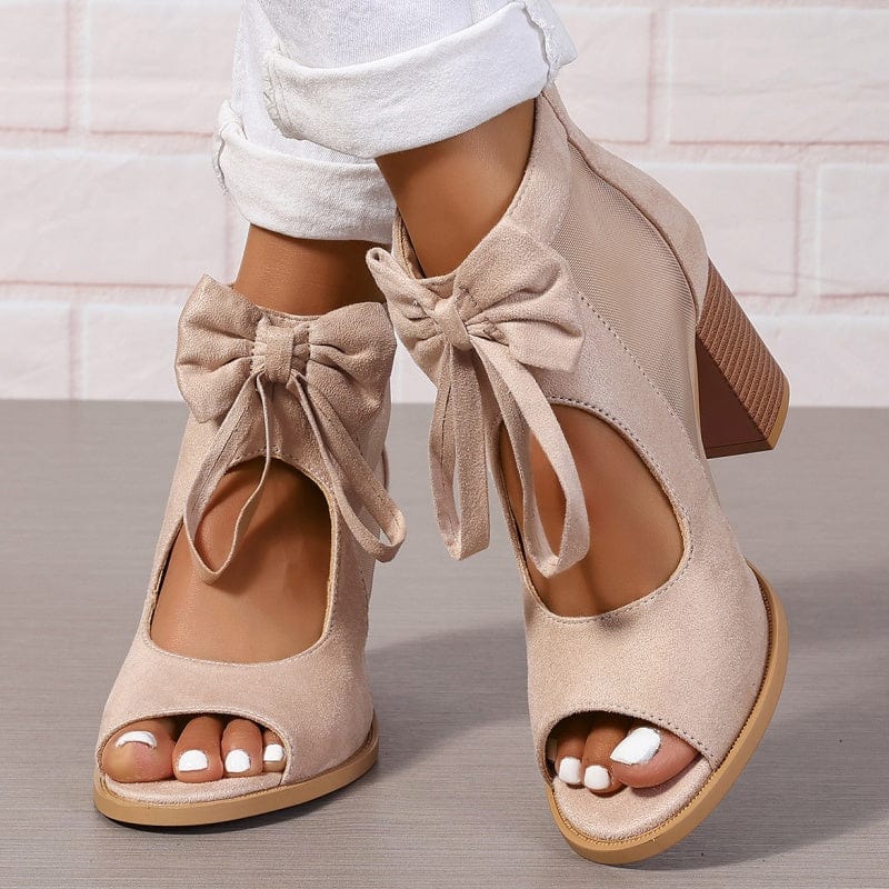 Belle™ | Luxe Bow-Accent Block Heels