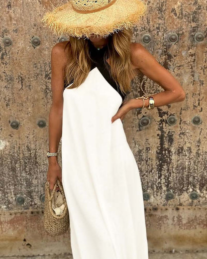Morven – Crossover Halter Maxi Dress