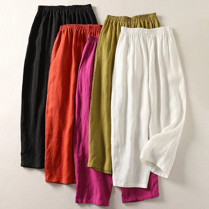 Sandra™ | Elegant Linen-Blend High-Waist Pants