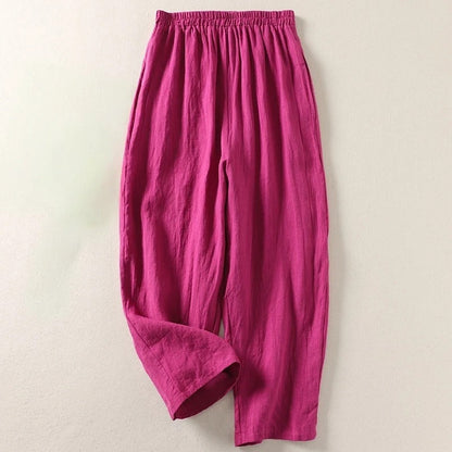 Sandra™ | Elegant Linen-Blend High-Waist Pants