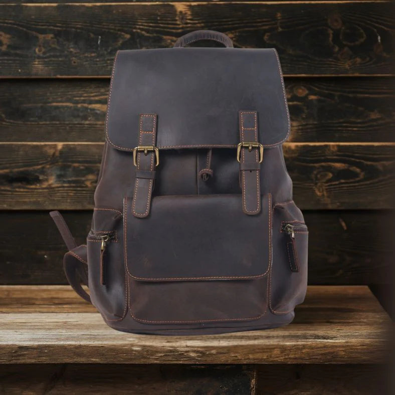 Leather Drawstring Backpack | FLAM