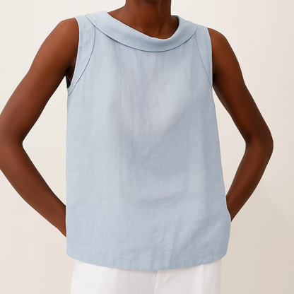 Krisha™ | Sleeveless Cotton-Linen Blouse