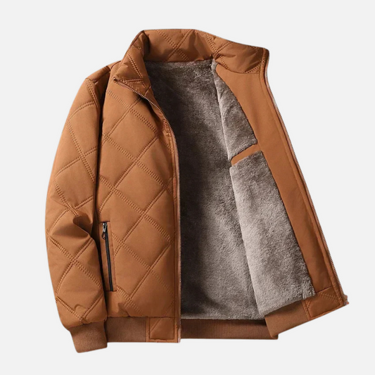 Grisson™ – Diamond Pattern Jacket with Stand Collar