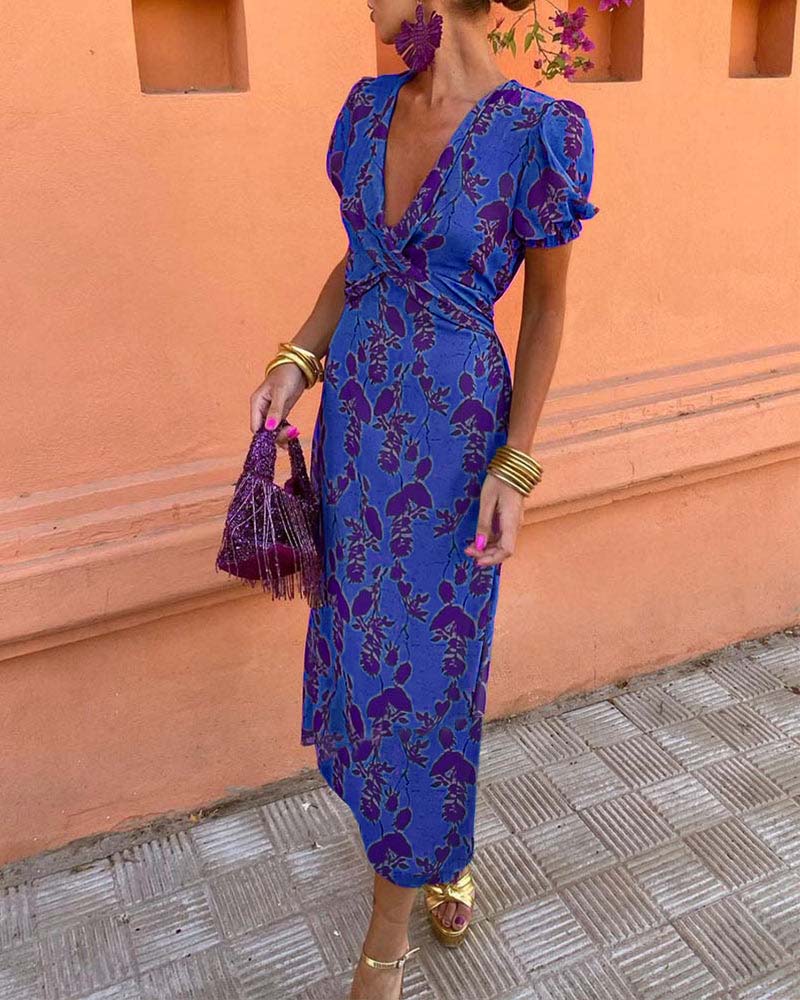 Via™ | Sophisticated V‑Neck Luxe Dress