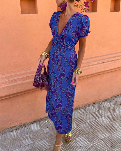 Via™ | Sophisticated V‑Neck Luxe Dress