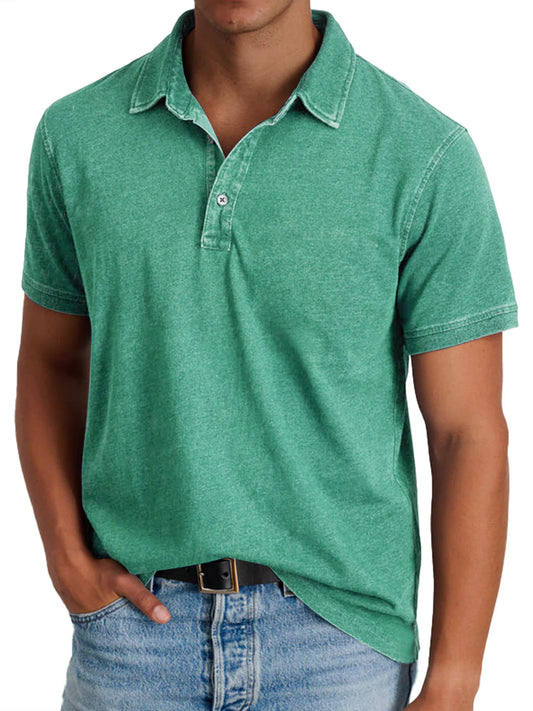 Isidro™ | Washed Cotton Polo Shirt