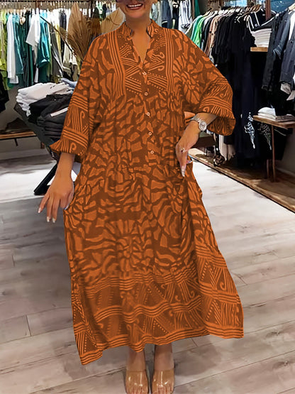 Elyanna - Printed V-Neck Dress