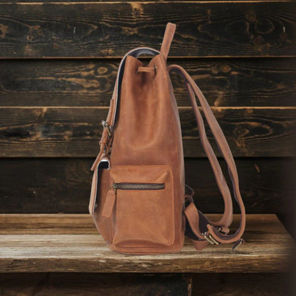 Leather Drawstring Backpack | FLAM