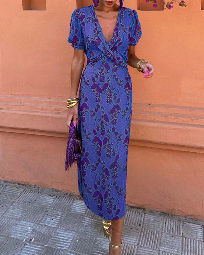 Via™ | Sophisticated V‑Neck Luxe Dress