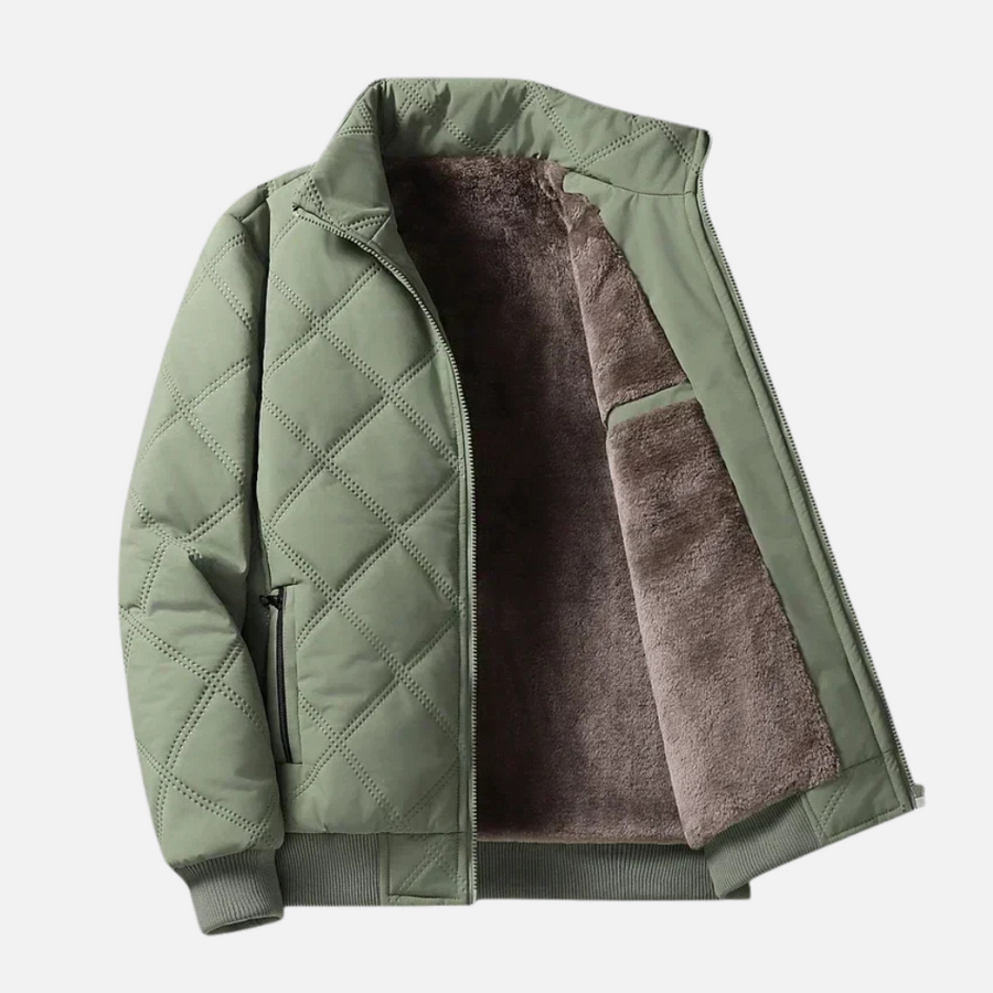 Grisson™ – Diamond Pattern Jacket with Stand Collar