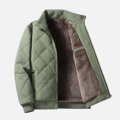 Grisson™ – Diamond Pattern Jacket with Stand Collar