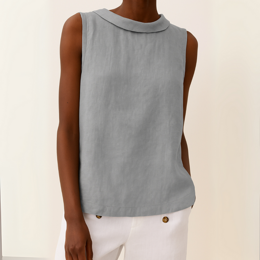 Krisha™ | Sleeveless Cotton-Linen Blouse