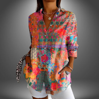 Bohemian™ Floral Button-Up Blouse
