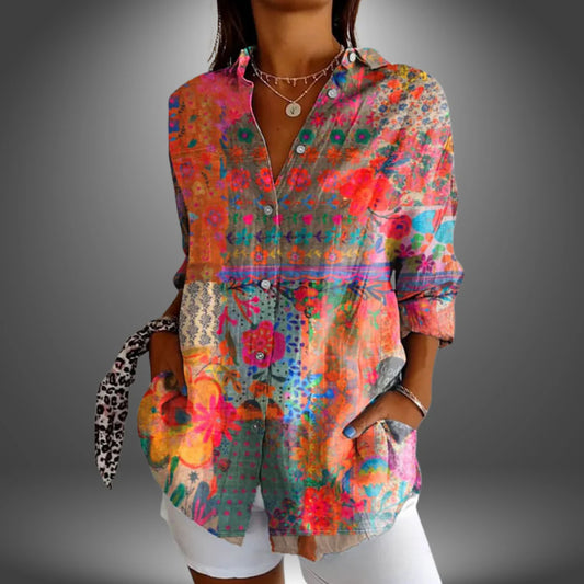 Bohemian™ Floral Button-Up Blouse