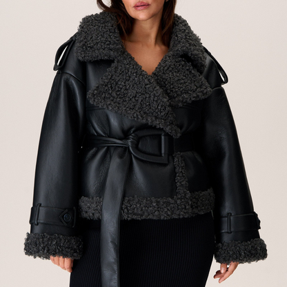 Elvira | Belted Shearling Coat