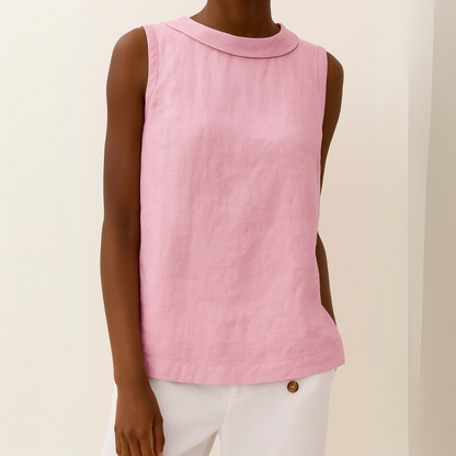 Krisha™ | Sleeveless Cotton-Linen Blouse