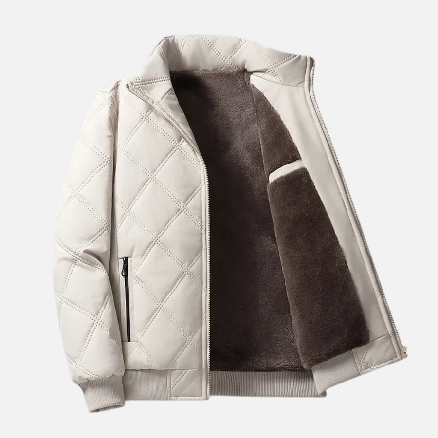 Grisson™ – Diamond Pattern Jacket with Stand Collar