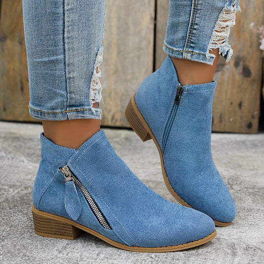 Farah™ – Orthopedic Leather Ankle Boots with Side Zipper