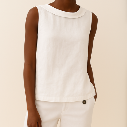 Krisha™ | Sleeveless Cotton-Linen Blouse