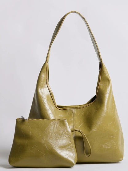 YAYA Distressed Leather Tote