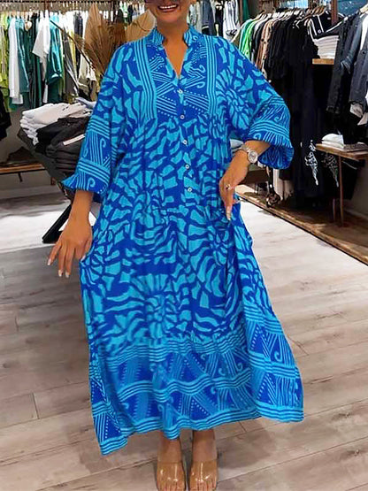 Elyanna - Printed V-Neck Dress