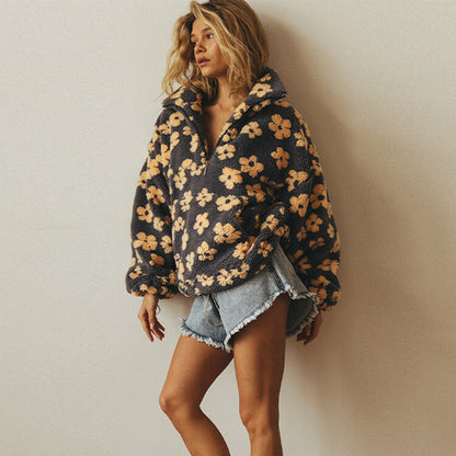 Azelma – Floral Fleece Pullover