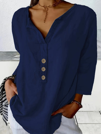 Jen™ | Relaxed Chic Button-Up Blouse