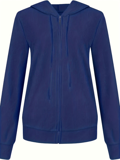 Moira - Long Sleeve Zip Up Drawstring Hoodies