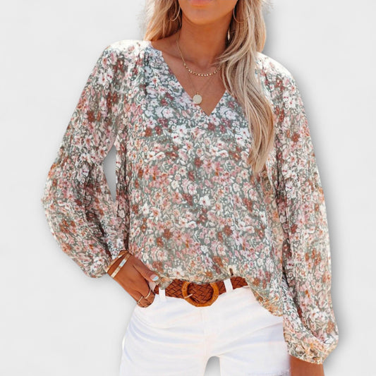 Leah™ | Luxe Long-Sleeve Satin Blouse