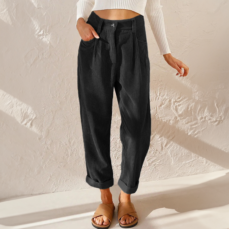 Jamie™ | Elegant High-Rise Corduroy Trousers