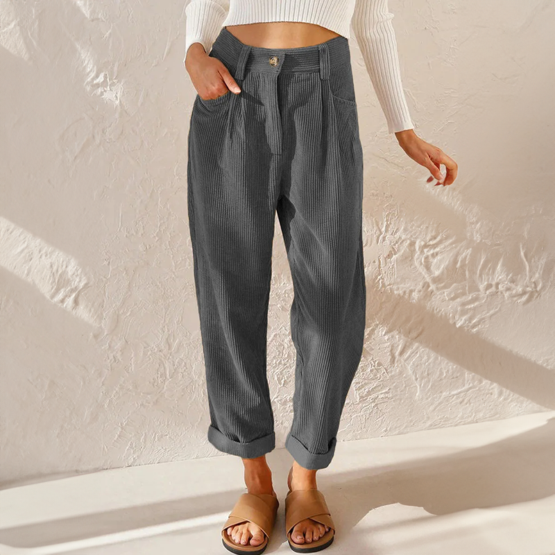 Jamie™ | Elegant High-Rise Corduroy Trousers