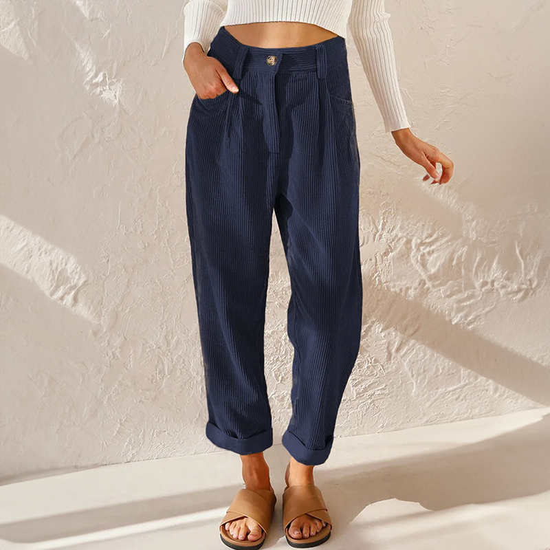 Jamie™ | Elegant High-Rise Corduroy Trousers