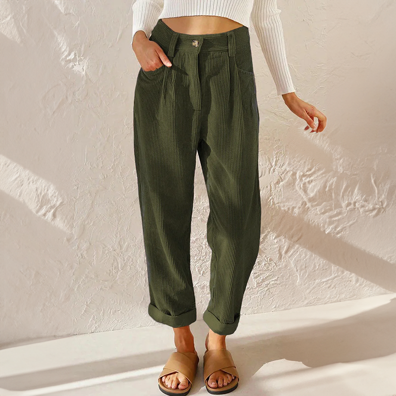 Jamie™ | Elegant High-Rise Corduroy Trousers