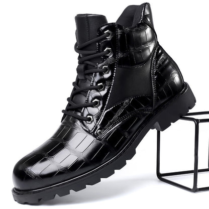 Marco™ | Luxe Crocodile-Texture Leather Boots