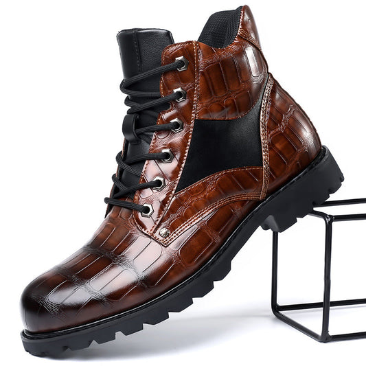 Marco™ | Luxe Crocodile-Texture Leather Boots