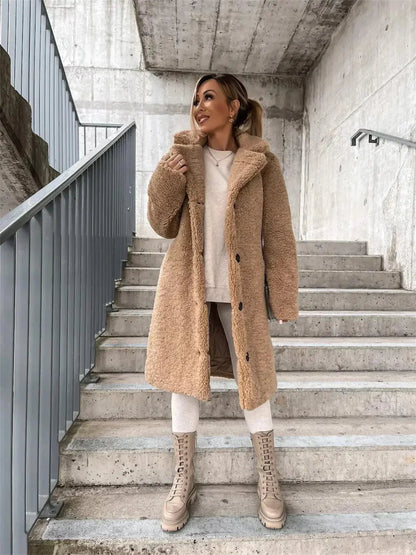 Gwenna - Teddy Plush Button Up Coat