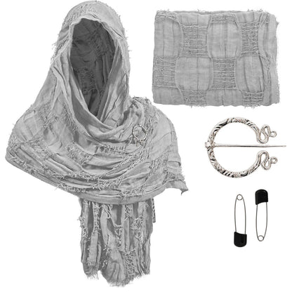 RuneWrap - Medieval Hooded Shawl Scarf Cowl
