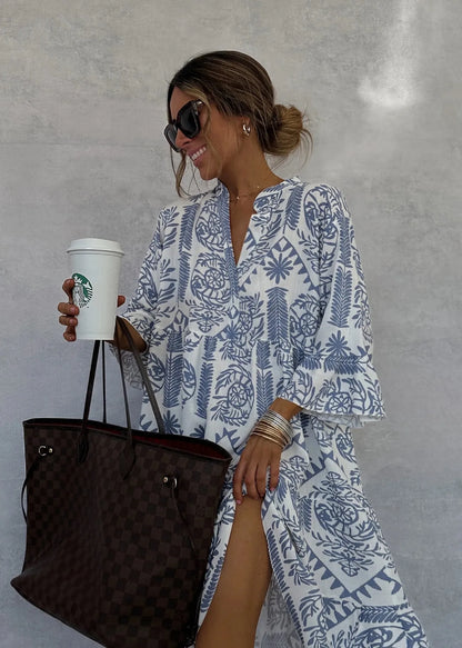 Irish™ | Elegant V‑Neck Printed Dress