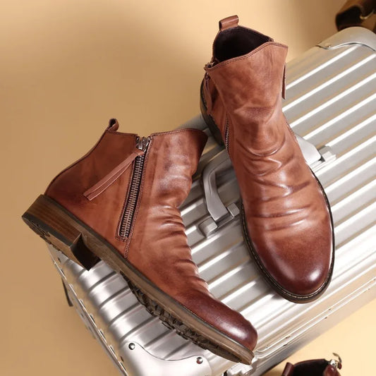 Calvin™ | Premium Zip-Up Leather Boots