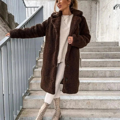Gwenna - Teddy Plush Button Up Coat